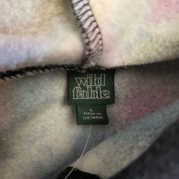 NWT Wild Fable Black Multi-Color Reverse Tie-Dye Cropped Hoodie Sweatshi… - Picture 6 of 7